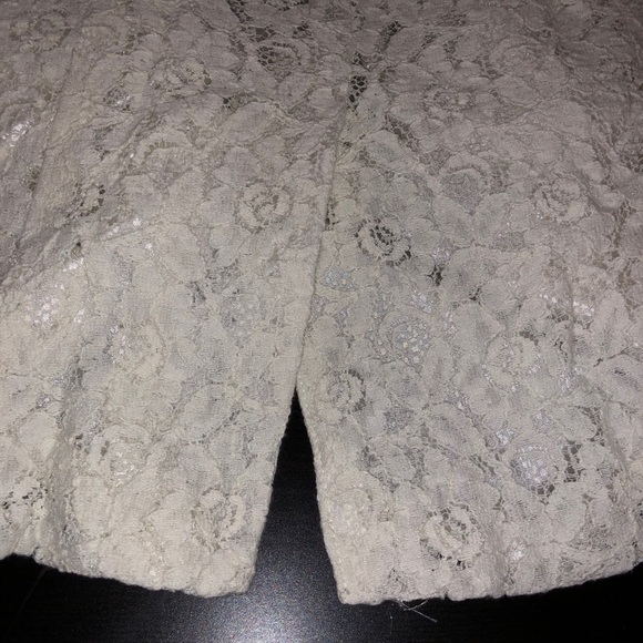 Cream Lace Forever 21 Lined Blazer, Front Pockets - Picture 11 of 11